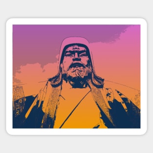 Vaporwave Genghis Khan 4227 Ulaanbaatar Sticker